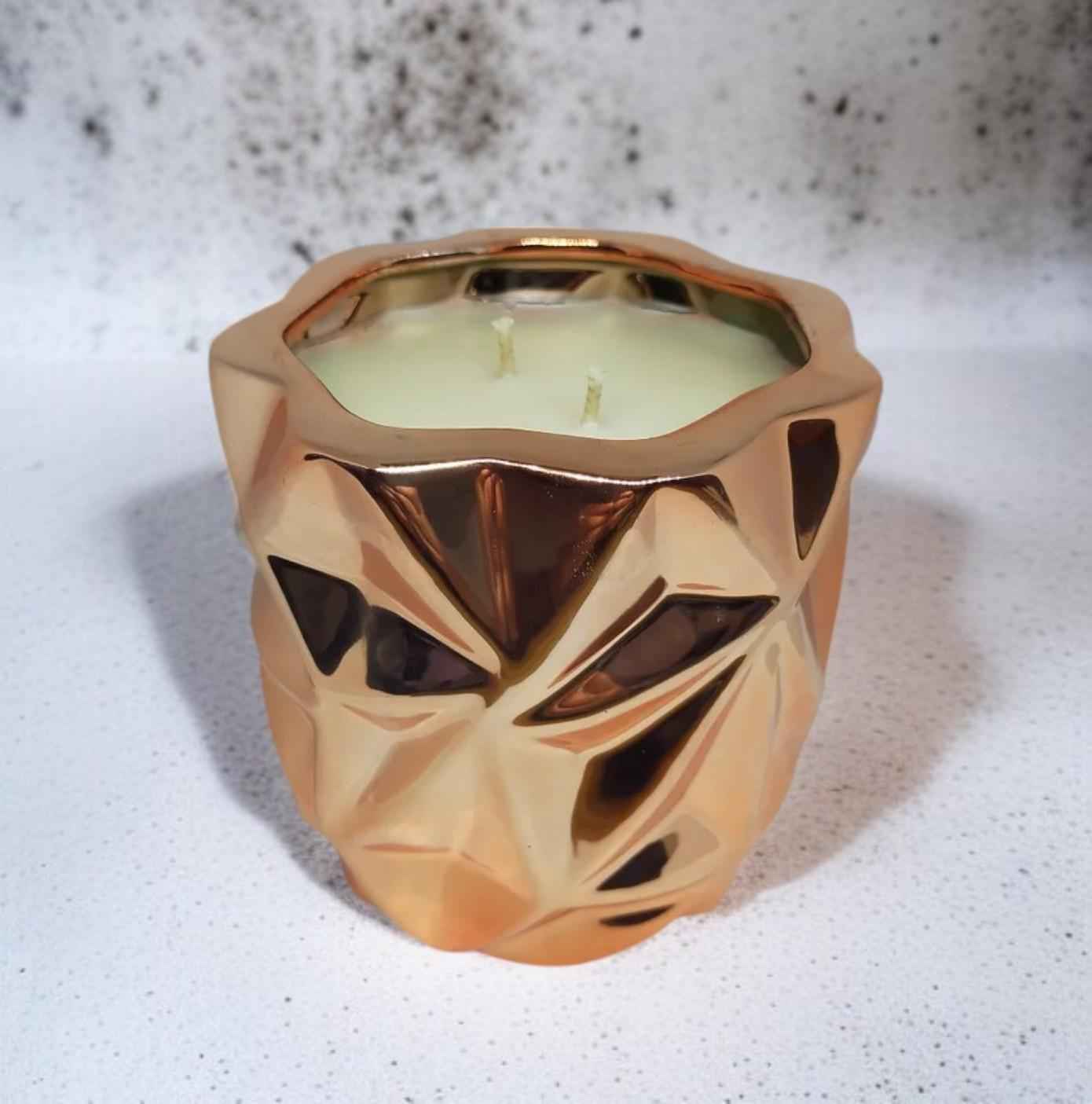 Geometric Rose Gold Candles