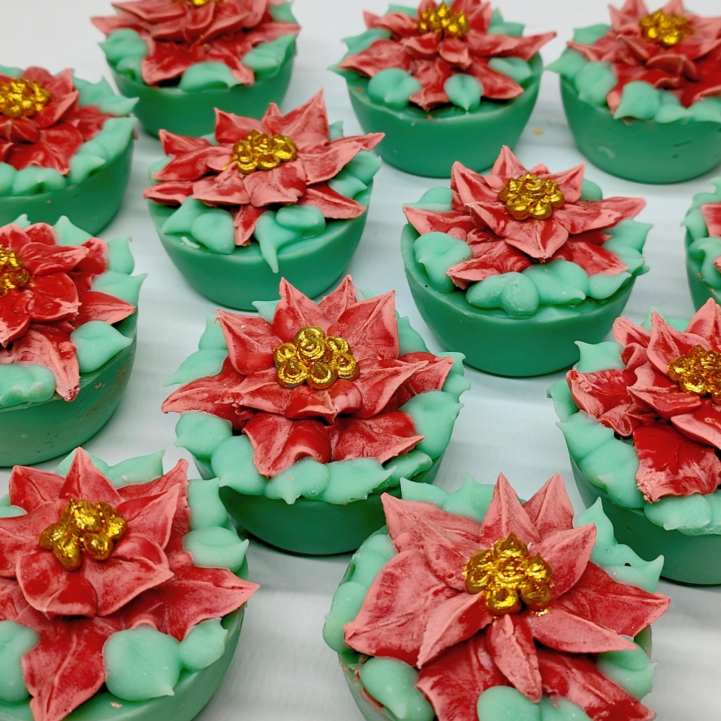 Poinsettia Cupcake Soap