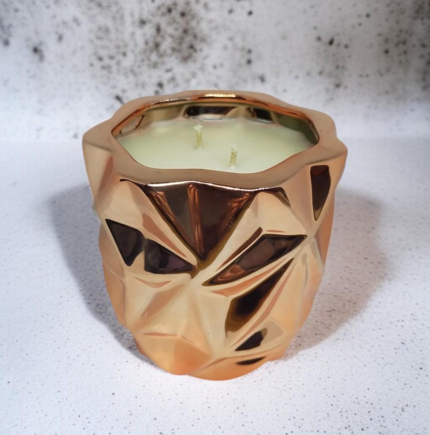 Geometric Rose Gold Candles