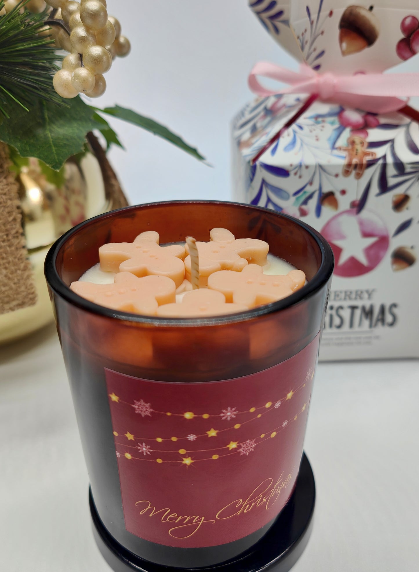 Gingerbread Men Christmas Candles