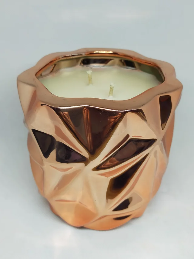 Geometric Rose Gold Candles